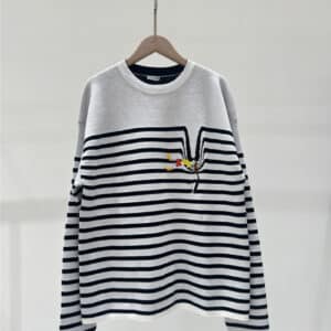 loewe contrast striped crew neck knitted long sleeves