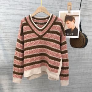 loro piana striped colorblock cashmere knitted sweater