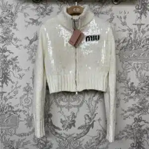 miumiu new knitted sequin short jacket