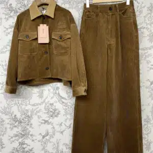 miumiu early spring new corduroy trousers suit