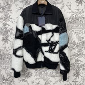 louis vuitton LV new lamb wool patchwork jacket