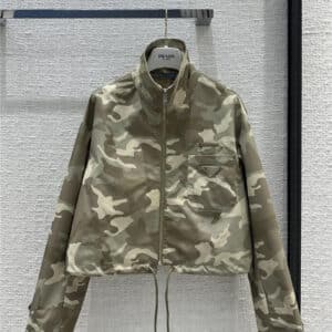 prada sports camouflage zipper short jacket
