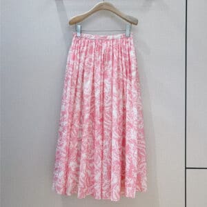 dior mid-length high-waisted pleated printed skirt