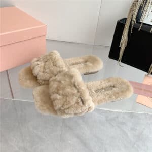 miumiu new flat wool slippers