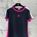 chanel contrasting color round neck short-sleeved T-shirt
