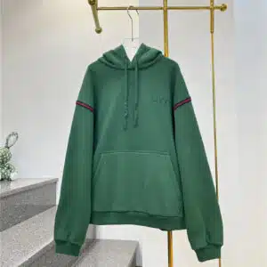 gucci velvet letter embroidered hooded sweatshirt
