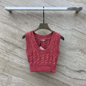 miumiu girly pink wool knitted vest