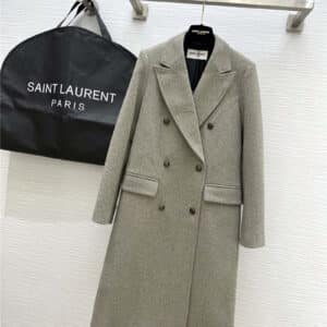 YSL double-breasted twill wool coat