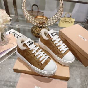 MIUMIU new casual wool thick bottom biscuit shoes