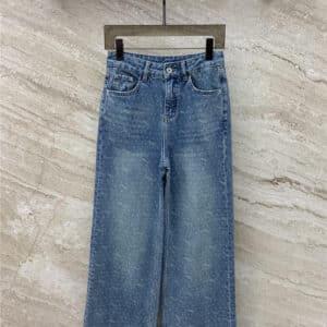 miumiu gradient all over laser printed straight jeans