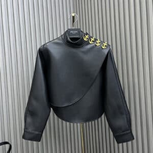 louis vuitton LV washed leather top