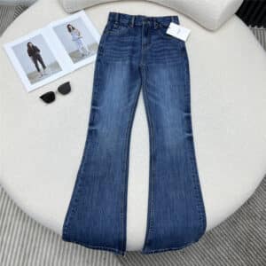 celine ripped jeans with bootcut hems