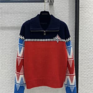 louis vuitton LV half zip turtleneck knitted sweater