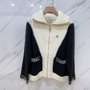 chanel wool knitted jacket