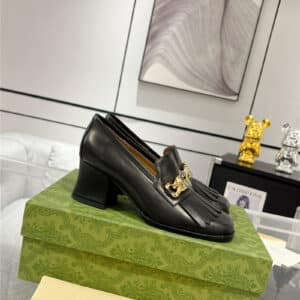 gucci interlocking double G mid-heeled loafers