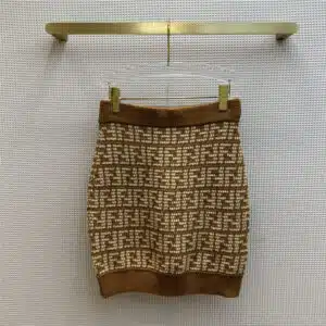 fendi classic FF jacquard knitted hip skirt