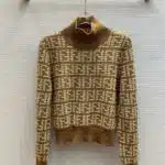 fendi classic FF jacquard knitted turtleneck sweater