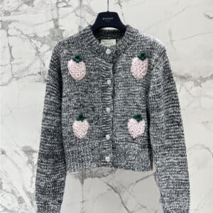 gucci crew neck knitted sweater jacket