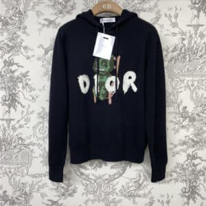 dior new hooded knitted sweatshirt
