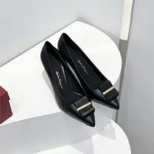 Salvatore Ferragamo double bow pointed toe high heels shoes