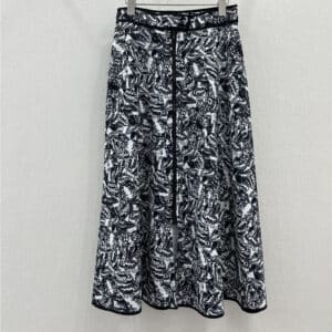 dior new full length ink print pattern long skirt