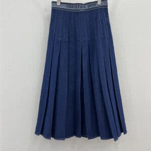 dior new denim pleated midi skirt