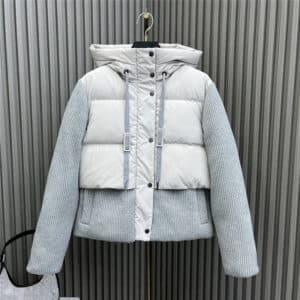 BC hooded knitted down jacket