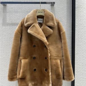 miumiu double-breasted short and medium fur coat