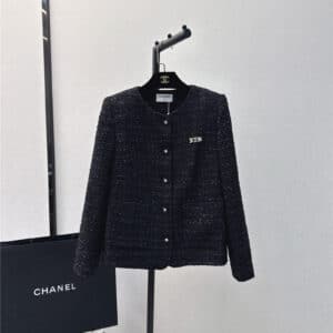 chanel new shiny silk woven jacket