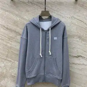 acne studios zipper drawstring hooded sweatshirt jacket