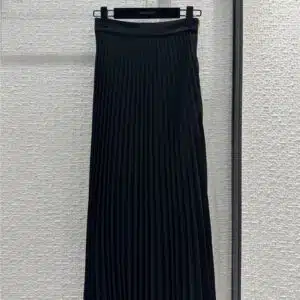 louis vuitton LV new black pleated long skirt