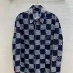 celine blue logo checkerboard shirt