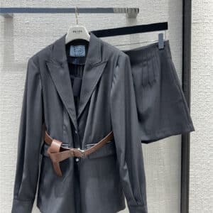 prada premium gray suit shorts suit