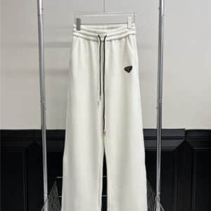 prada new elastic drawstring velvet casual pants