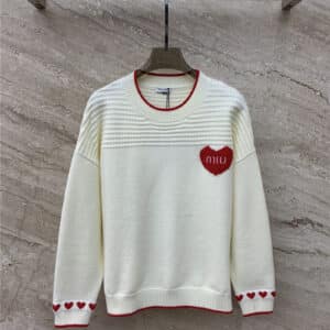 miumiu love pattern pullover knitted sweater