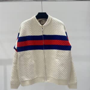 gucci contrast knitted cardigan jacket