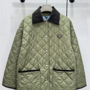 prada double-sided diamond quilted quilted jacket