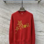dior five-pointed star logo crew neck knitted sweater