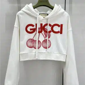 gucci cherry embroidered hooded sweatshirt