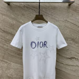 dior five-pointed star printed short-sleeved T-shirt