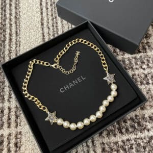 chanel night sky stars pearl necklace