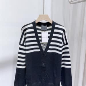 Givenchy V-neck contrast striped cardigan long-sleeve sweater