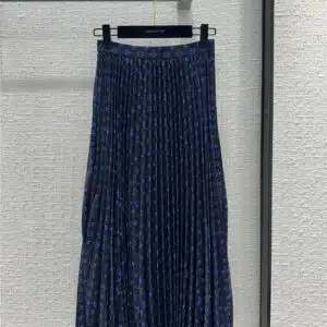 louis vuitton LV new blue printed logo pleated long skirt