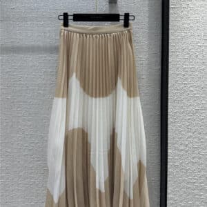 louis vuitton LV color block pleated long skirt