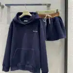 miumiu hooded sweatshirt + miniskirt set