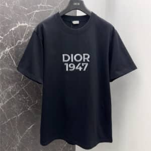 dior embroidered letters 1947 retro short-sleeved T-shirt