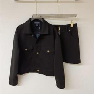 louis vuitton LV crop top jacket + skirt suit