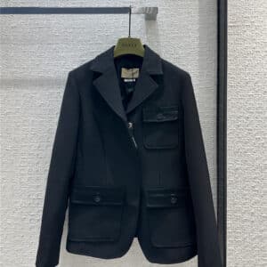 gucci pocket paneled black mini suit