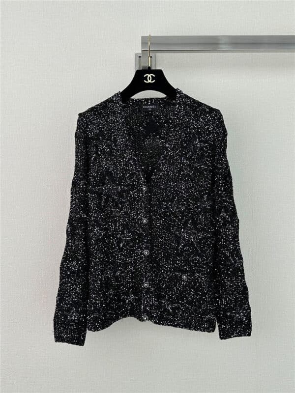 chanel five-pointed star jacquard cardigan