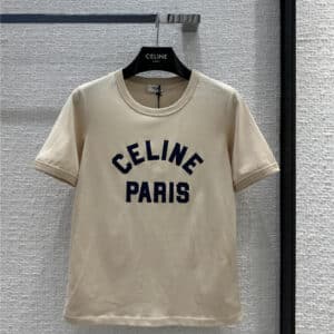 celine new blue logo patch embroidered T-shirt